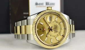 Pilots Classic Watches | Men's Watches | Sant Blanc ROLEX 18kt Gold & Stainless Steel Sky Dweller Champagne Index Dial Model 326933