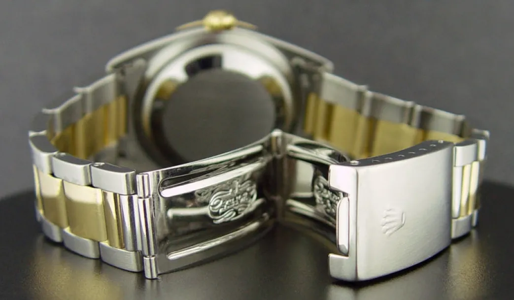 rolex_kt_gold__stainless__5-2.webp Dress Watches | Men's Watches | Sant Blanc ROLEX 18kt Gold & Stainless Steel DateJust Champagne Roman Dial Model 16203