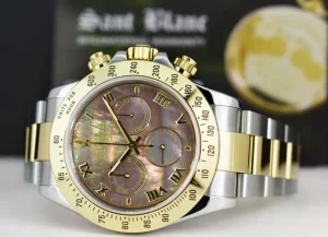 Sports Watches | Men's Watches | Sant Blanc ROLEX 18kt Gold & Stainless Steel Daytona Tahitian MOP Roman Dial Model 116523