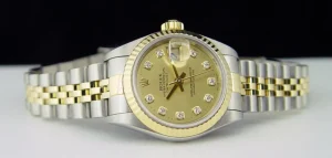 Ladies Watches | Dress Watches | Sant Blanc ROLEX 18kt Gold & Stainless Steel Ladies DateJust Champagne Diamond Dial Model 79173