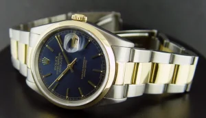 Men's Watches | Dress Watches | Sant Blanc ROLEX 18kt Gold & Stainless Steel DateJust Blue Stick Dial Model 16203