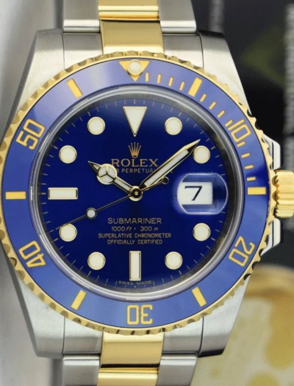 Diving Professional Watches | Men's Watches | Sant Blanc ROLEX 18kt Gold & Stainless Steel Submariner Blue Model 116613 LB