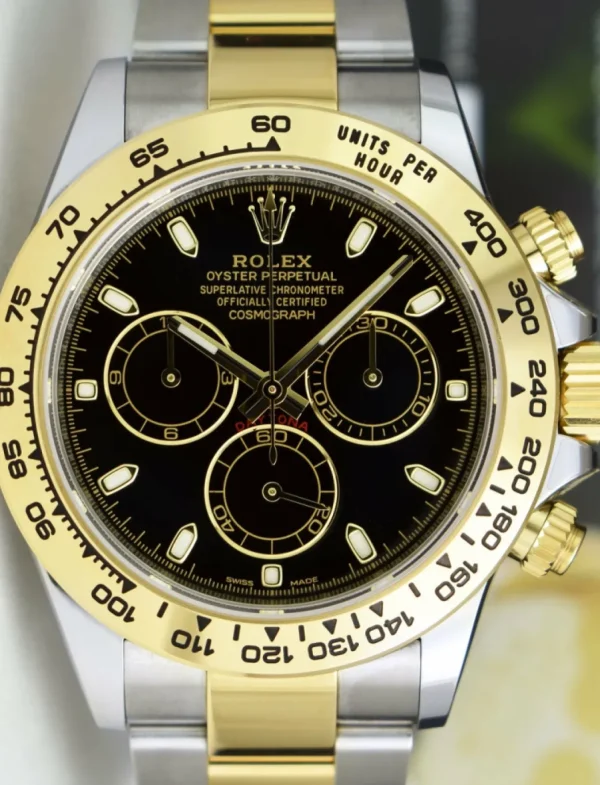 Sports Watches | Men's Watches | Sant Blanc ROLEX 18kt Gold & Stainless Steel Daytona Black Index Dial Model 116503