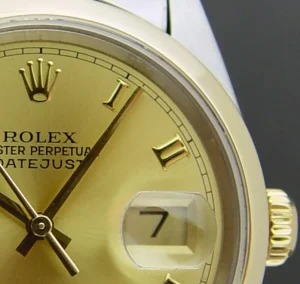 Dress Watches | Men's Watches | Sant Blanc ROLEX 18kt Gold & Stainless Steel DateJust Champagne Roman Dial Model 16203