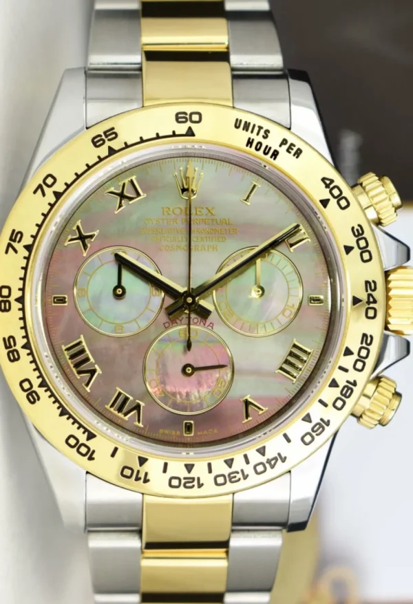 Sports Watches | Men's Watches | Sant Blanc ROLEX 18kt Gold & Stainless Steel Daytona Tahitian Mother of Pearl Roman Model 116503