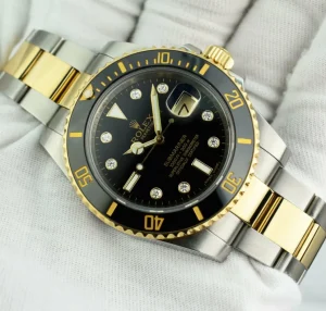 Diving Professional Watches | Sports Watches | Sant Blanc ROLEX 18kt Gold & Stainless Steel Submariner Black DIAMOND Dial Model 116613