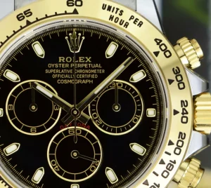 Sports Watches | Men's Watches | Sant Blanc ROLEX 18kt Gold & Stainless Steel Daytona Black Index Dial Model 116503