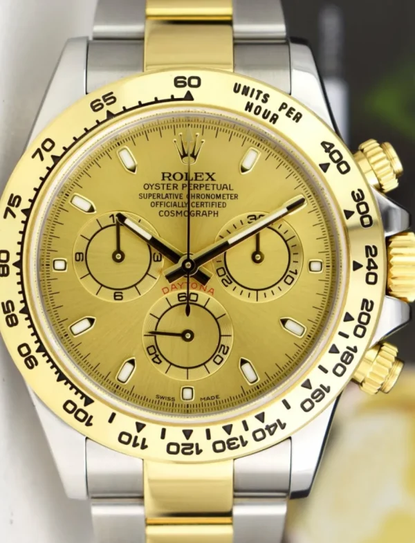 Sports Watches | Men's Watches | Sant Blanc ROLEX 18kt Gold & Stainless Steel Daytona Champagne Index Dial Model 116503