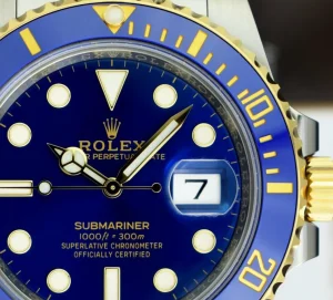 Diving Professional Watches | Sports Watches | Sant Blanc ROLEX 18kt Gold & Stainless Steel Submariner Blue Dial Model 116613LB