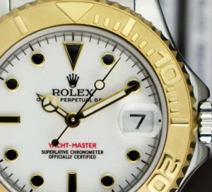 Yachting Professional Watches | Sports Watches | Sant Blanc ROLEX 18kt Gold & Stainless Steel MidSize Yachtmaster White Index Dial Model 168623