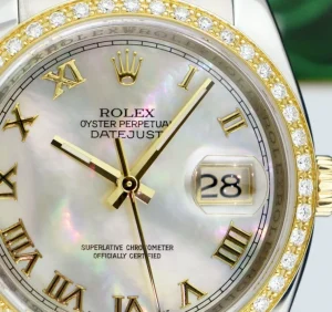 Dress Watches | Sant Blanc ROLEX 18kt Gold & Stainless Steel DateJust Mother of Pearl Roman Model 116233