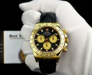 Sports Watches | Men's Watches | Sant Blanc ROLEX 18kt Gold Daytona Black Paul Newman Dial Black Strap Model 116518