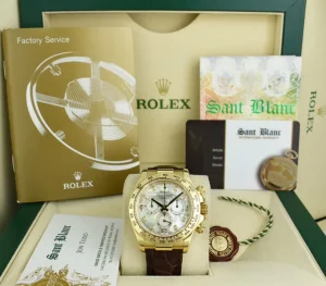 Men's Watches | Racing Professional Watches | Sant Blanc ROLEX 18kt Gold DAYTONA Chocolate Strap MOP Diamond Dial Model 116518