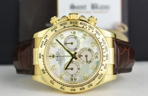Men's Watches | Racing Professional Watches | Sant Blanc ROLEX 18kt Gold DAYTONA Chocolate Strap MOP Diamond Dial Model 116518