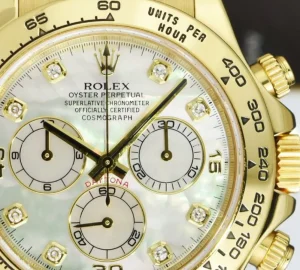 Men's Watches | Racing Professional Watches | Sant Blanc ROLEX 18kt Gold DAYTONA Chocolate Strap MOP Diamond Dial Model 116518