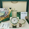 Racing Professional Watches | Sant Blanc ROLEX 18kt Gold Daytona MOP Arabic Dial Custom Green Baguette Bezel Diamond End PiecesModel 16518