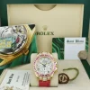 Racing Professional Watches | Sant Blanc ROLEX 18kt Gold Daytona Mother of Pearl with Arabic Dial Custom Pink Baguette Bezel Model 16518