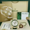 Racing Professional Watches | Sant Blanc ROLEX 18kt Gold Daytona Mother of Pearl Dial Custom Bezel Green Strap Model 116518