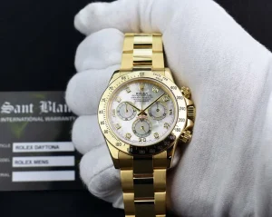 Racing Professional Watches | Sant Blanc ROLEX 18kt Gold Daytona Mother Of Pearl Diamond Dial Model 116528