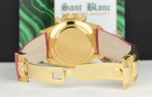 Racing Professional Watches | Sant Blanc ROLEX 18kt Gold Daytona Mother of Pearl with Arabic Dial Custom Pink Baguette Bezel Model 16518