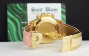 Racing Professional Watches | Sant Blanc ROLEX 18kt Gold Daytona Mother of Pearl Arabic Custom Bezel Lizard Strap Model 16518