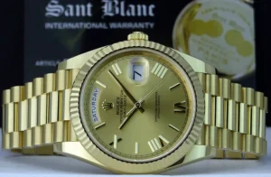 Men's Watches | President Dress Watches | Sant Blanc ROLEX 18kt Gold President Day Date 40 Champagne Roman Dial With Card Model 228238