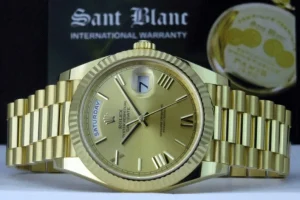 Men's Watches | President Dress Watches | Sant Blanc ROLEX 18kt Gold President Day Date 40 Champagne Roman Dial With Card Model 228238