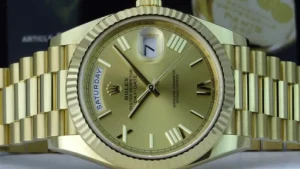 Men's Watches | President Dress Watches | Sant Blanc ROLEX 18kt Gold President Day Date 40 Champagne Roman Dial With Card Model 228238