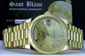 Men's Watches | President Dress Watches | Sant Blanc ROLEX 18kt Gold President Day Date 40 Champagne Roman Dial With Card Model 228238