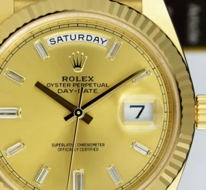 President Dress Watches | Sant Blanc ROLEX 18kt Gold President Day Date 40 Champagne Diamond Model 228238