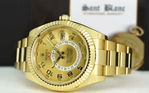 Sports Watches | Pilots Classic Watches | Sant Blanc ROLEX 18kt Gold Sky Dweller Champagne Arabic Dial Model 326938