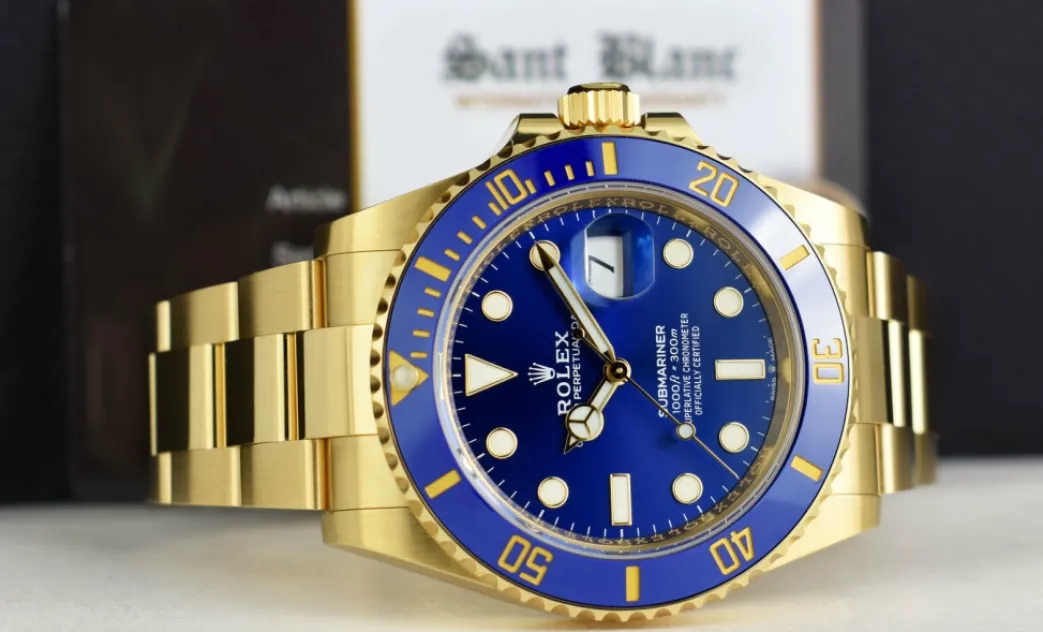 rolex_kt_gold_submariner__4-1.webp Diving Professional Watches | Men's Watches | Sant Blanc ROLEX 18kt Gold Submariner 41mm Blue Dial Model 126618 LB