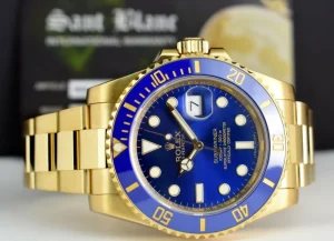 Sports Watches | Men's Watches | Sant Blanc ROLEX 18kt Gold Submariner Blue Ceramic Bezel Blue Dial Model 116618LB