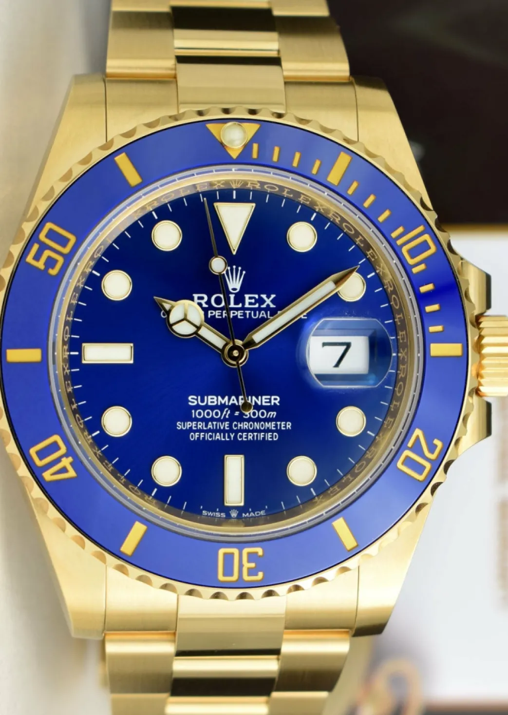 rolex_kt_gold_submariner__7-1.webp Diving Professional Watches | Men's Watches | Sant Blanc ROLEX 18kt Gold Submariner 41mm Blue Dial Model 126618 LB
