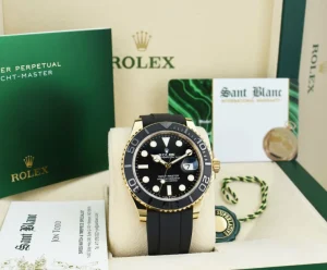 Yachting Professional Watches | Men's Watches | Sant Blanc ROLEX 18kt Gold Yachtmaster 42mm Oysterflex Black Index Dial Model 226658