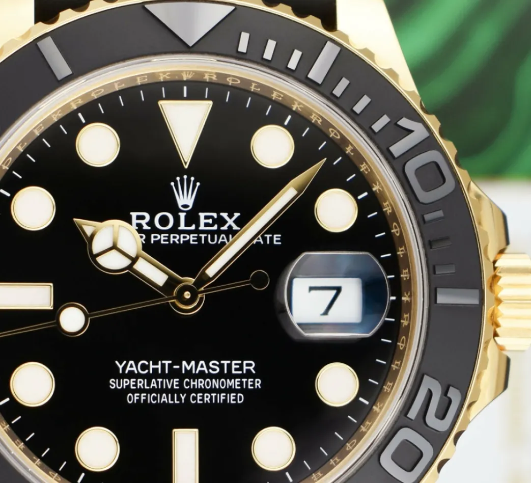 rolex_kt_gold_yachtmaster_8.webp Yachting Professional Watches | Men's Watches | Sant Blanc ROLEX 18kt Gold Yachtmaster 42mm Oysterflex Black Index Dial Model 226658