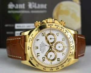 Sports Watches | Racing Professional Watches | Sant Blanc ROLEX 18kt Gold Zenith Daytona White Arabic Dial Model 16518
