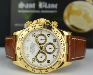 Sports Watches | Racing Professional Watches | Sant Blanc ROLEX 18kt Gold Zenith Daytona White Arabic Dial Model 16518