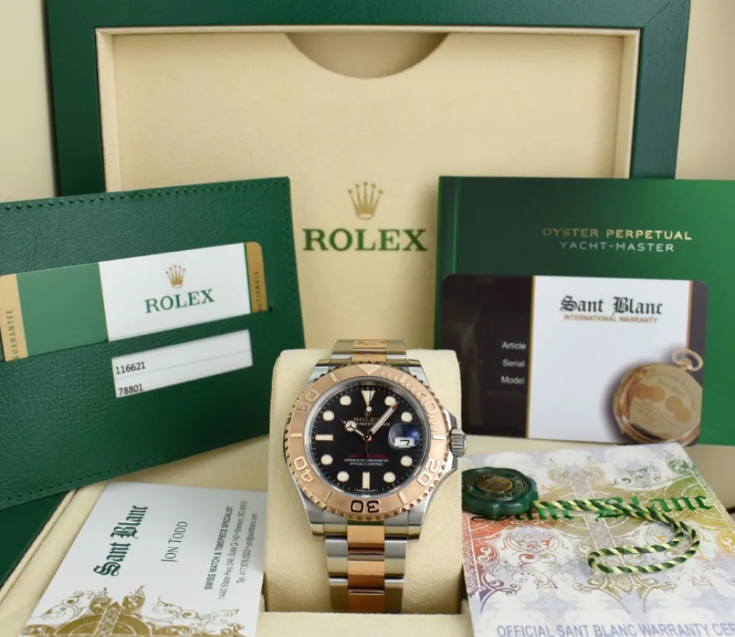 rolex_kt_rose_gold__stain_0-3.webp Yachting Professional Watches | Men's Watches | Sant Blanc ROLEX 18kt Rose Gold & Stainless Steel YachtMaster Matte Black Model 116621