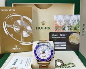Yachting Professional Watches | Men's Watches | Sant Blanc ROLEX 18kt Rose Gold & Stainless Steel YachtMaster II 44mm Blue Hands Model 116681