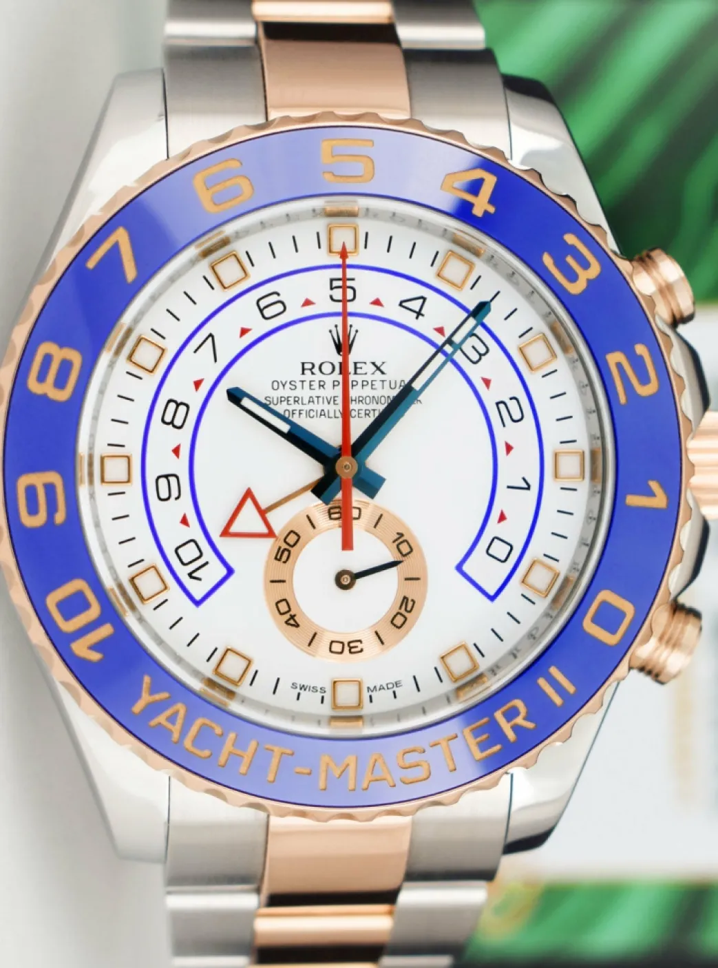 rolex_kt_rose_gold__stain_2-2.webp Yachting Professional Watches | Sant Blanc ROLEX 18kt Rose Gold & Stainless YachtMaster II Blue Hands Model 116681
