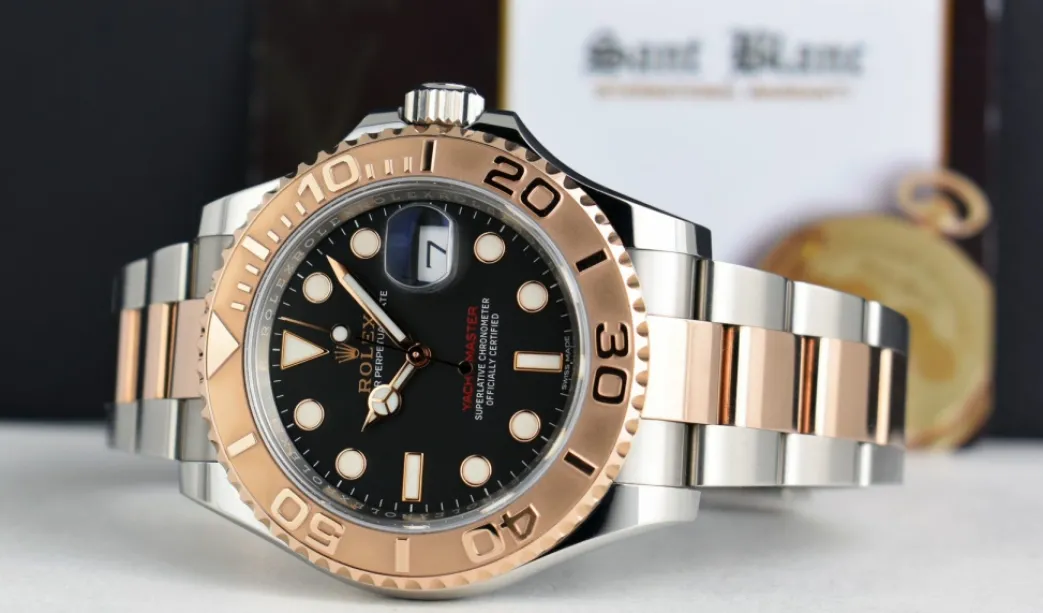 rolex_kt_rose_gold__stain_2-3.webp Yachting Professional Watches | Men's Watches | Sant Blanc ROLEX 18kt Rose Gold & Stainless Steel YachtMaster Matte Black Model 116621