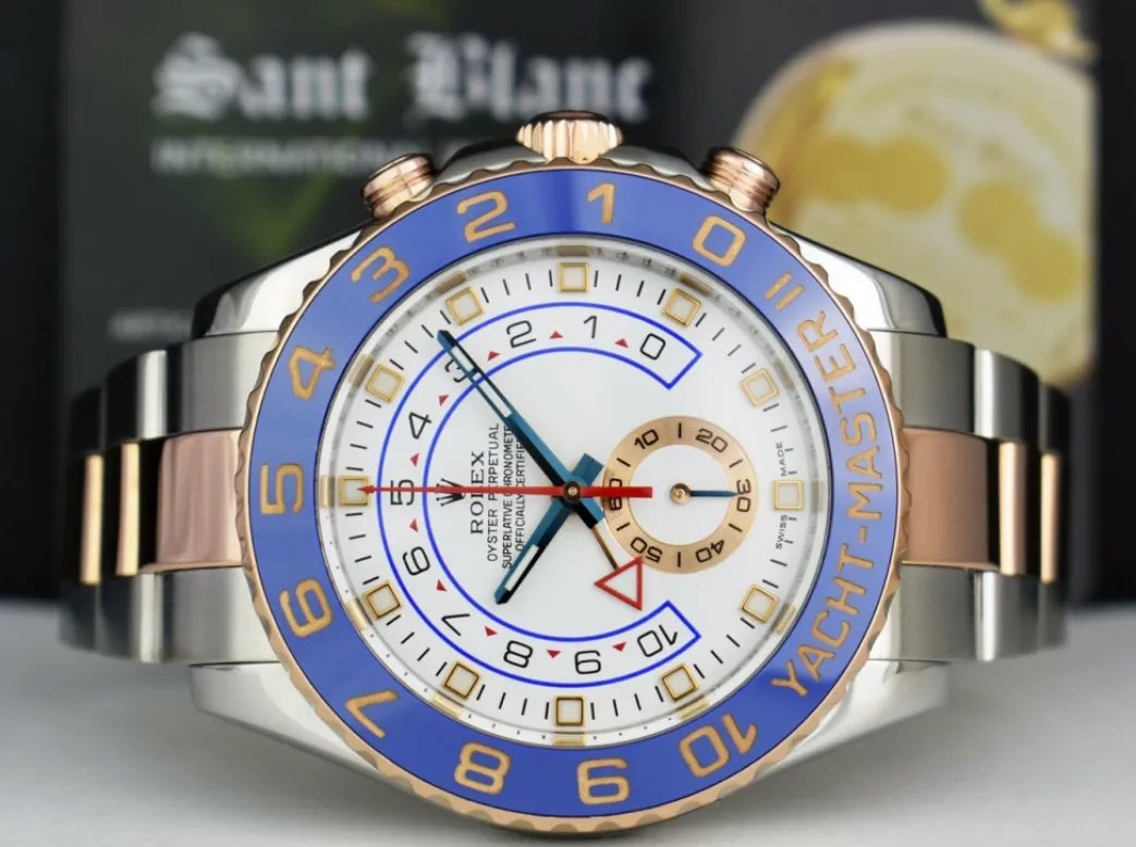 rolex_kt_rose_gold__stain_2-5.webp Yachting Professional Watches | Men's Watches | Sant Blanc ROLEX 18kt Rose Gold & Stainless Steel YachtMaster II 44mm Blue Hands Model 116681