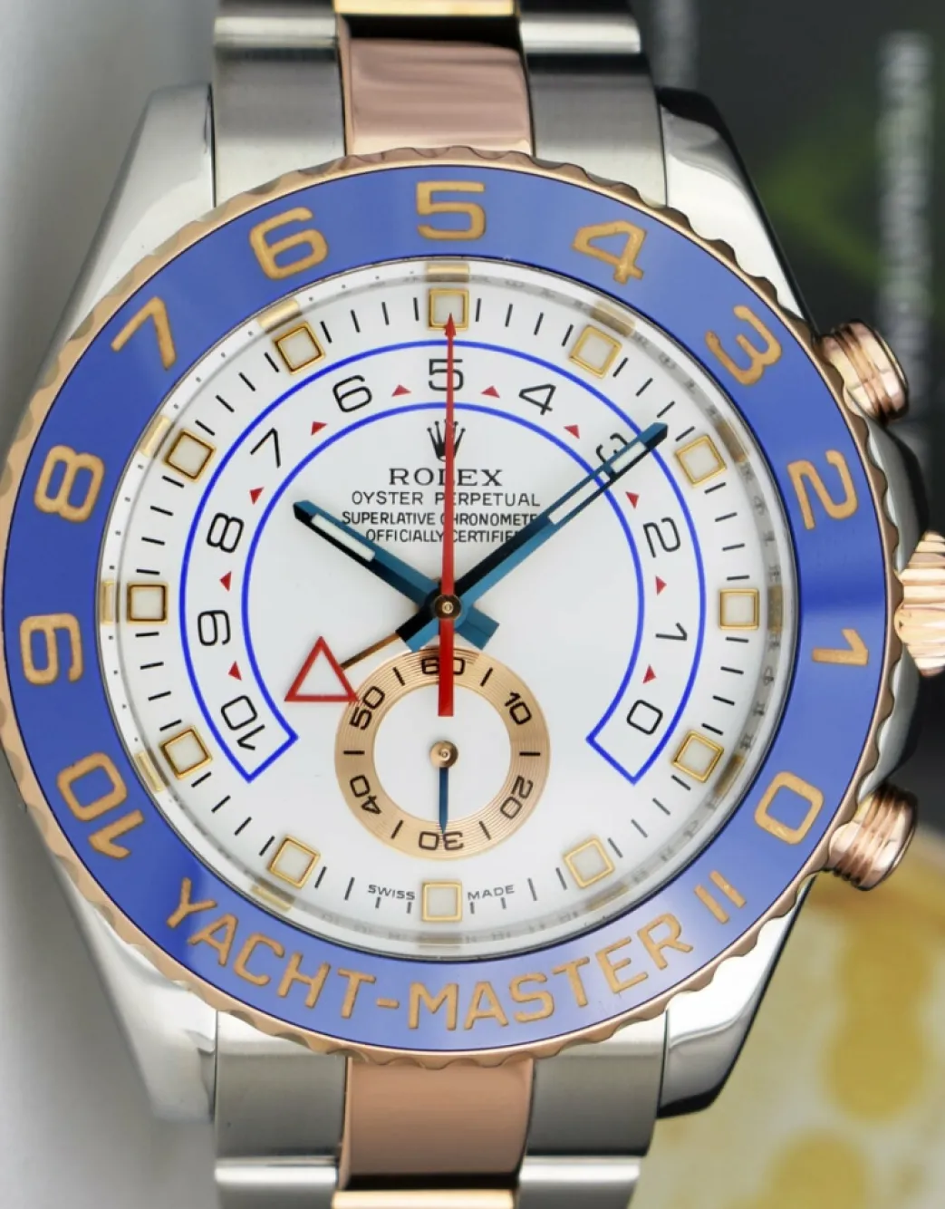 rolex_kt_rose_gold__stain_3-5.webp Yachting Professional Watches | Men's Watches | Sant Blanc ROLEX 18kt Rose Gold & Stainless Steel YachtMaster II 44mm Blue Hands Model 116681