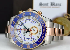 Yachting Professional Watches | Sports Watches | Sant Blanc ROLEX 18kt Rose Gold & Stainless Steel YachtMaster II Blue Hands Model 116681