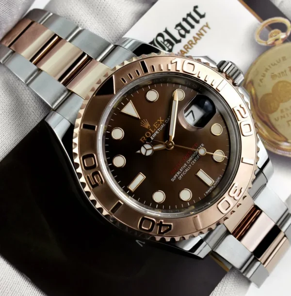 Yachting Professional Watches | Men's Watches | Sant Blanc ROLEX 18kt Rose Gold & Stainless Steel Yachtmaster Chocolate Dial Model 116621