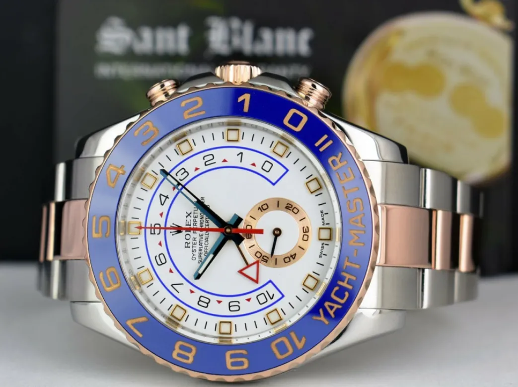 rolex_kt_rose_gold__stain_6-4.webp Yachting Professional Watches | Men's Watches | Sant Blanc ROLEX 18kt Rose Gold & Stainless Steel YachtMaster II 44mm Blue Hands Model 116681