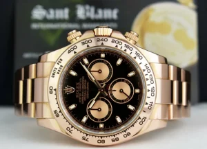 Men's Watches | Racing Professional Watches | Sant Blanc ROLEX 18kt Rose Gold Daytona Black Panda Box Books Tags Model 116505