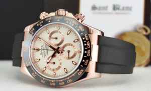 Men's Watches | Racing Professional Watches | Sant Blanc ROLEX 18kt Rose Gold Daytona Oysterflex Strap Ivory Index Model 116515 LN