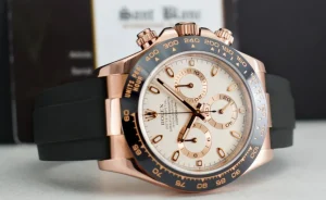 Men's Watches | Racing Professional Watches | Sant Blanc ROLEX 18kt Rose Gold Daytona Oysterflex Strap Ivory Index Model 116515 LN